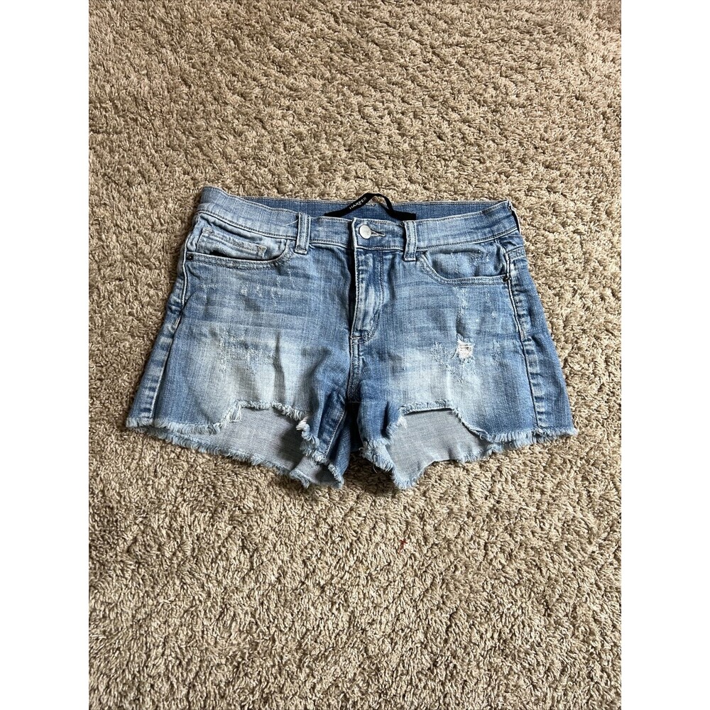 Harper Womens Cut Off Denim Jean Shorts Distressed Light Blue Size 28